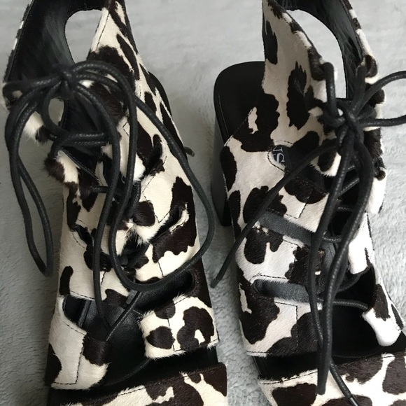 SENSO Rhiannon III Cow Hair Lace-up Heel Chalk - Picture 9 of 11
